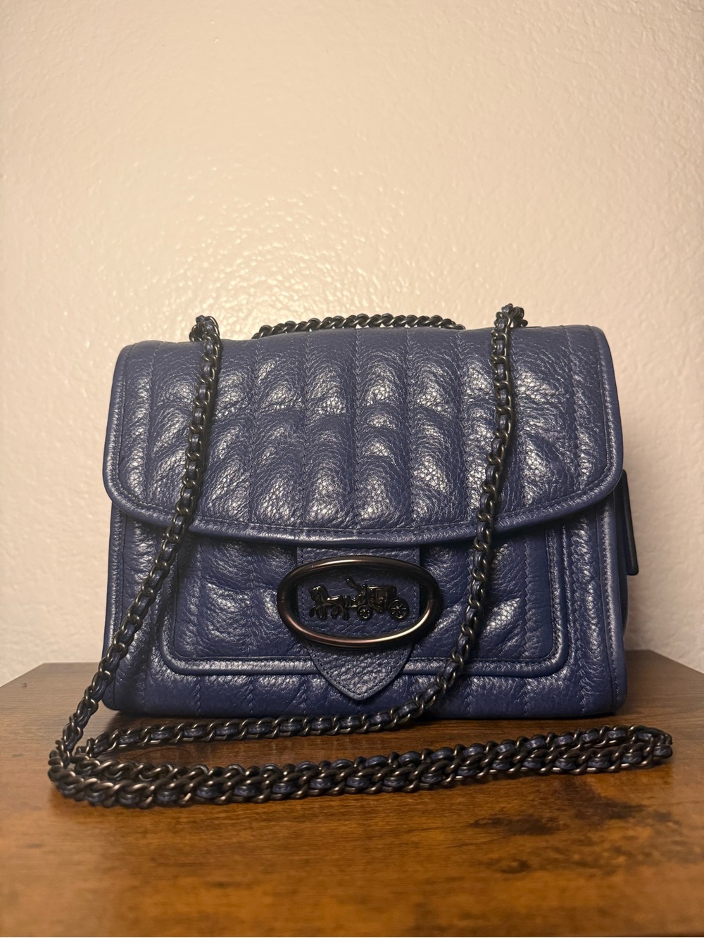 Coach Melody - Cadet Blue (smaller size) Gunmetal Hardware - Glazed Leather